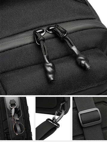 Картинка рюкзак однолямочный Ozuko 9661 black - 7