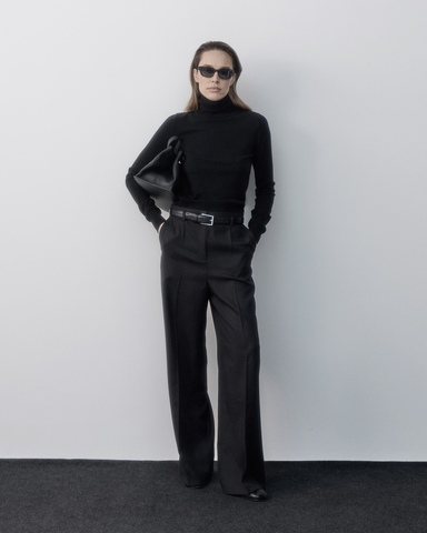 Брюки прямые из шерсти Гуччи черный