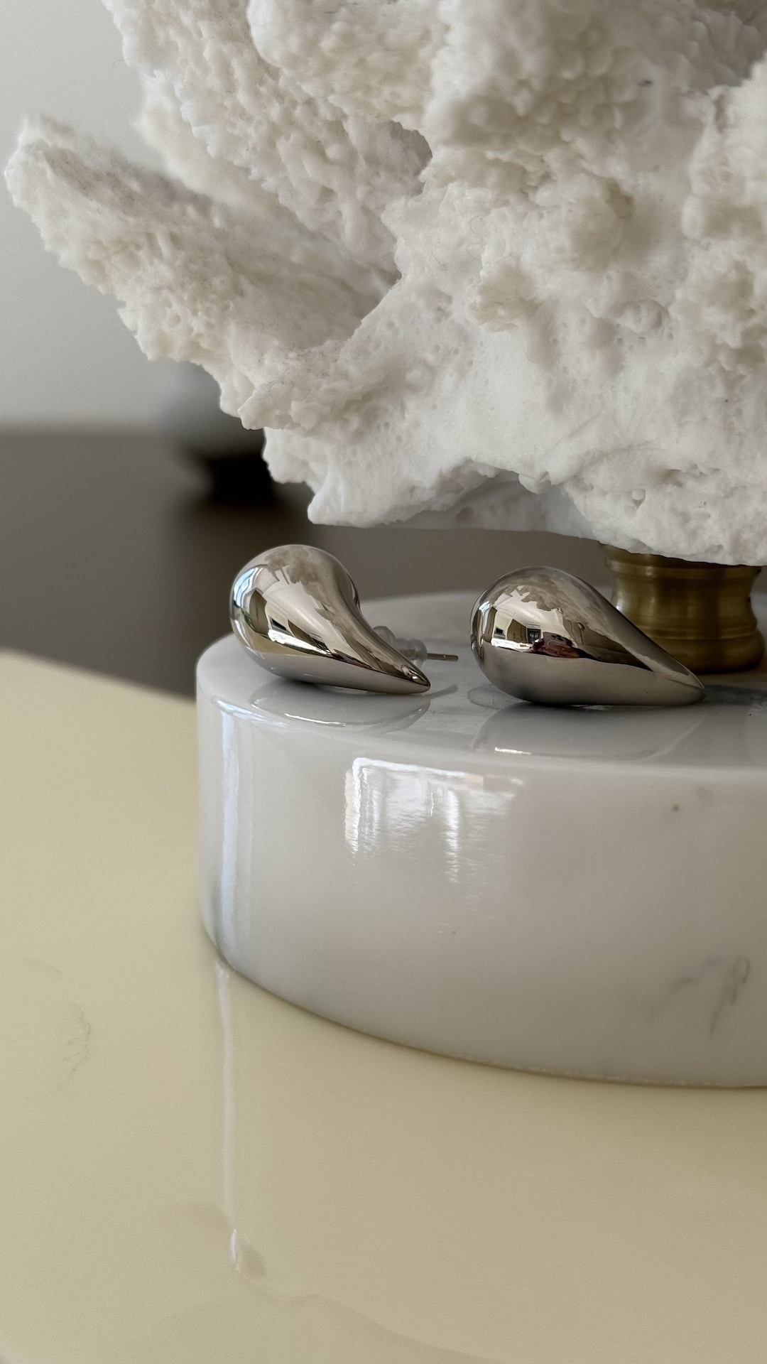 Серьги в виде выпуклых капель small size PREMIUM QUALITY
