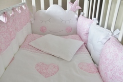 Комплект в кроватку Сказочные сны, розовый, на 4 стороны кроватки