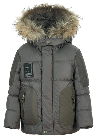 Куртка-аляска хаки с натуральной опушкой