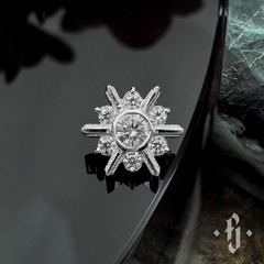 Накрутка "Stella" - Белое золото - White CZ