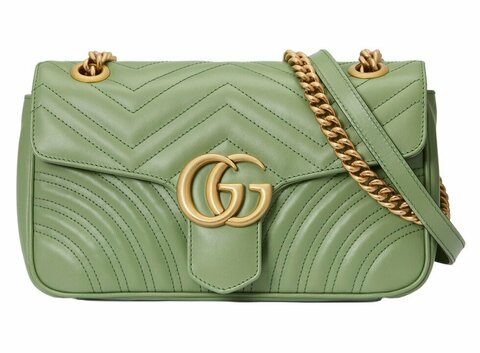 Сумка через плечо Gucci GG Marmont с матовой отделкой зеленый