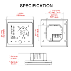 Термостат WiFi Thermostat модели BHT-002-GBLWW (для электрического отопления пола, с подсветкой, белый)