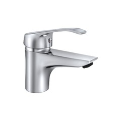 Смеситель СЛАВЕН СЛ-ОД-К10 серия Город для умывальника, однорычажный, картридж 40мм, цанга/гайка, гибкая подводка 50мм, короткий излив