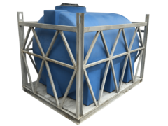 Емкость Г2000 в обрешетке Хромов 2000 л. горизонтальный (1900x1370x1480см;синий) - арт.560954