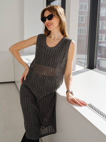 Платье вязаное Looma, серое