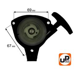 Стартер ручной UNITED PARTS для триммеров 26 куб.см., крепление 3 винта (90-0504)
