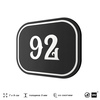 Номерок на дверь квартиры 92, для кабинета, офиса, шильдик 9 х 7 см, черный, Айдентика Технолоджи