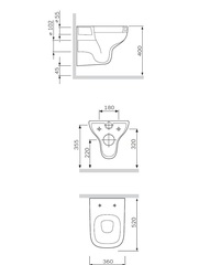 Унитаз подвесной, безободковый, с сиденьем AM.PM  Like - C801700SC