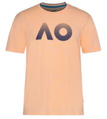 Теннисная футболка Australian Open T-Shirt AO Textured Logo - mellow peach