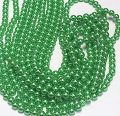 Бусины на леске 6 мм, 1 нить~175 бусин, светло-зелёный