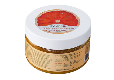 Солевой скраб цитрусовая свежесть Леврана, 250мл