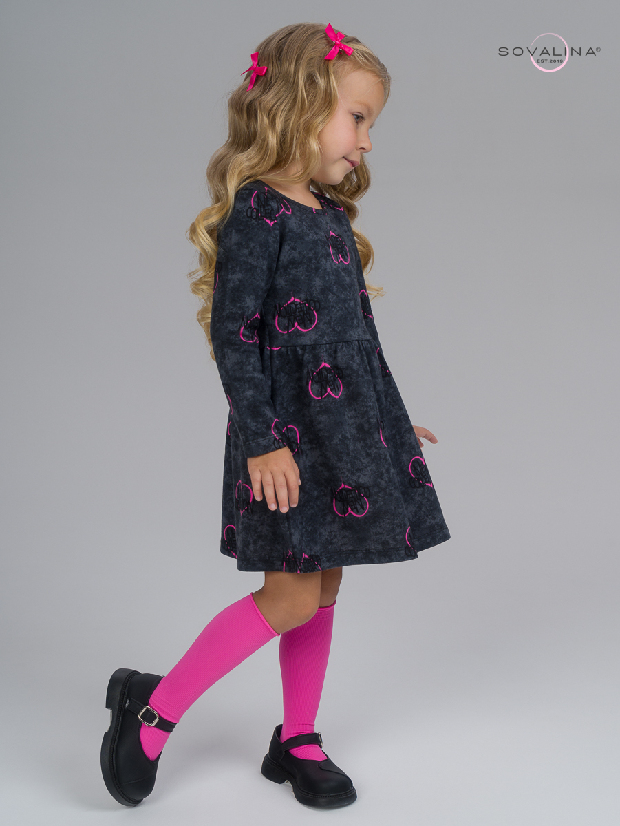 Платье Эля варенка графит сердце