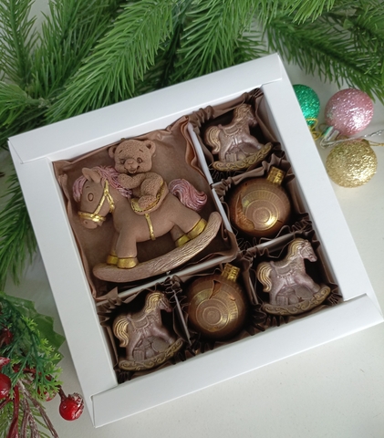 Шоколадный набор с лошадкой и мишкой