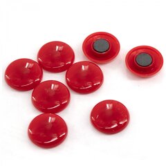 
          Магниты для доски Alingar, 35мм., 8 шт в наборе, круглые, красный, блистер с европодвесом