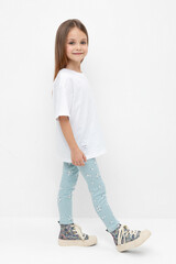 брюки  для девочки  КР 400517/голубой,ромашковое поле