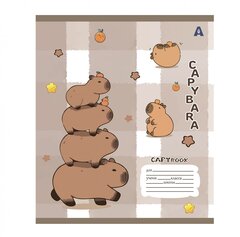 
          Тетрадь 12л., клетка, Alingar, скрепка, блок офсет, 100% белизна, мелованный картон (стандарт), "Capybara copybook", 5 дизайнов в пленке т/у