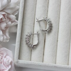 Швензы Солнечные лучи 22*2 мм с английским замком, родий, Ш120