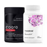 Комплект для продления молодости: Коэнзим Q10 100 мг + ResveraCel®, Sports Research + Thorne Research 1