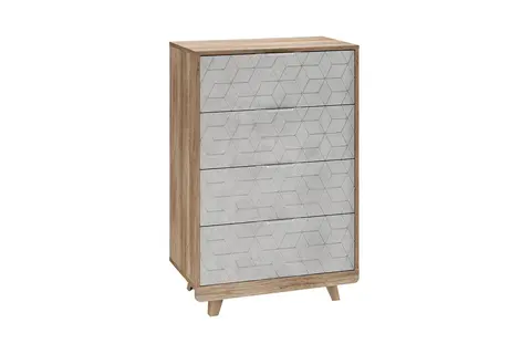 Комод Мегаполис КМ-02 дуб каньон / антик серебро F-04