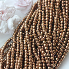 Гематин гематит, шарик 8 мм, шоколад, 1 нить, ГМ038