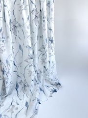 Вискоза с нейлоном, крэш вуаль, Голубые лилии