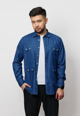 Рубашка мужская с накладными карманами DENIM BLUE