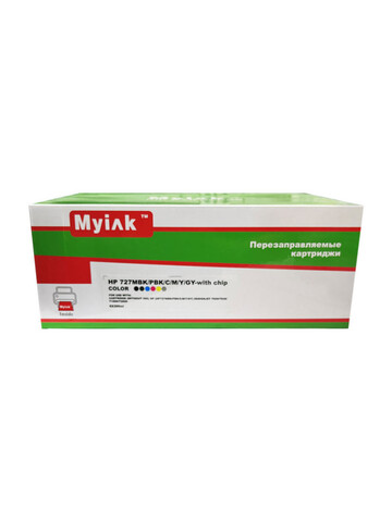 Картриджи MyInk ПЗК HP 727 для HP Designjet T920/T930, T1500/T2500, с чипами, 6 шт MBK, PBK, C, M, Y, GY