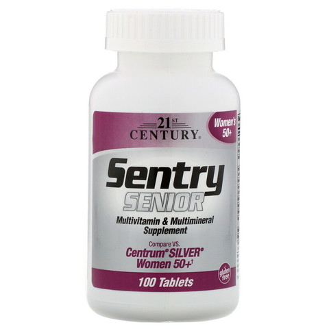 21st Century, Sentry Senior, мультивитаминная и мультиминеральная добавка, для женщин старше 50 лет, 100 таблеток