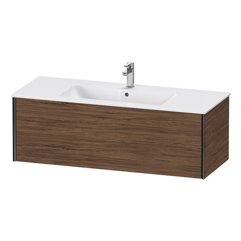 Duravit XViu Тумба подвесная 400x1210x480мм, для раковины #233612, 1 ящик, цвет: walnut dark/черный матовый XV40280B221