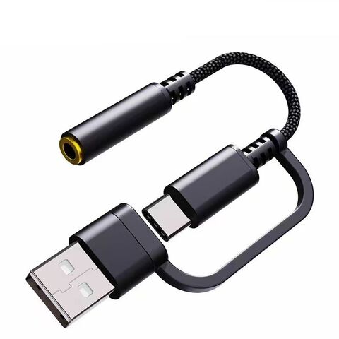 Кабель-адаптер, переходник Type-C на USB и 3.5мм (3 в 1)