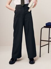 Брюки школьные с высокой талией для девочки Next Q76-883, Черный