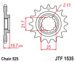 Звезда передняя JT F 1535.15 Kawasaki ZX-6R ZZ-R 600