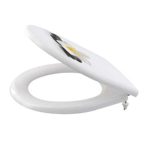 Сидение для унитаза универсальное Softclose, дюропласт FLOWER, арт. A604 FLOWER AlcaPlast