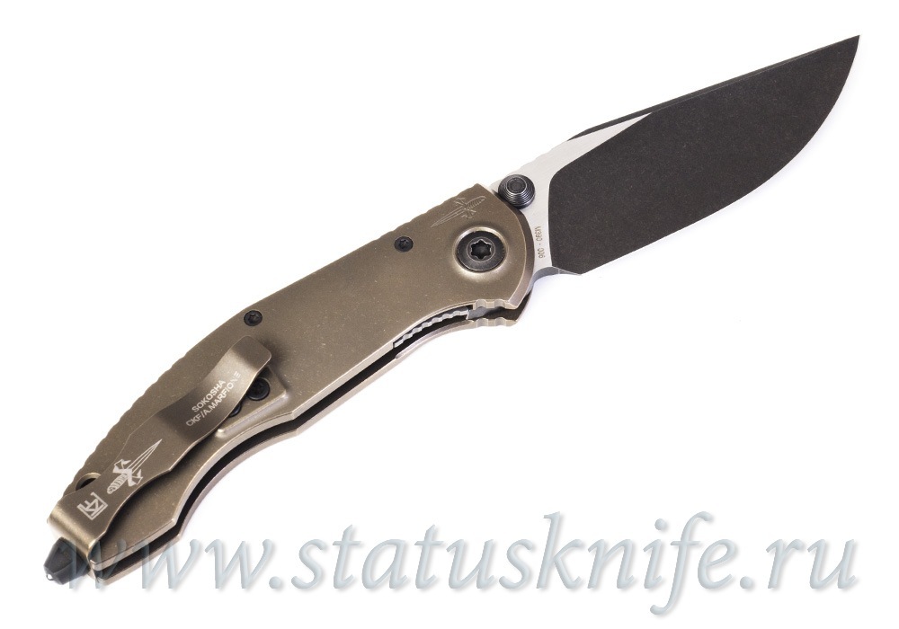 Нож CKF Sokosha Duotone  (A.Marfione, А.Малышев, М390, титан, карбон, циркути, цирконий)