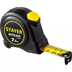 STAYER AutoLock, 7.5 м х 25 мм, рулетка с автостопом (2-34126-07-25)