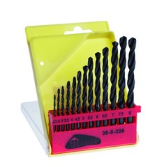 36-8-306 Набор сверл по металлу, 2,0-8,0 мм, заточка 118o, HSS, 13 предметов, пластиковый бокс (РемоКолор)