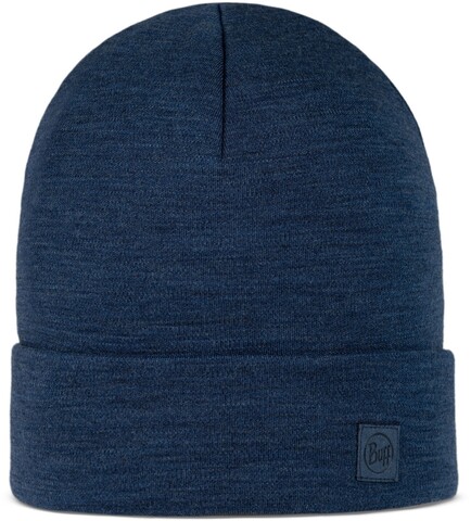 Теплая шерстяная шапка Buff Merino Heavyweight Hat Solid Night Blue фото 2