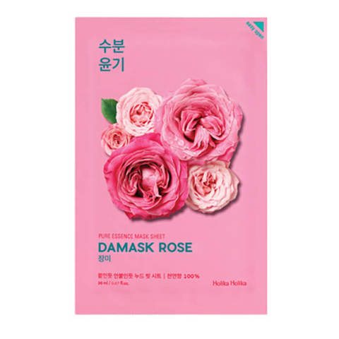 HOLIKA HOLIKA Pure Essence Mask Sheet Damask Rose Увлажняющая тканевая маска Дамасская роза, 20 мл