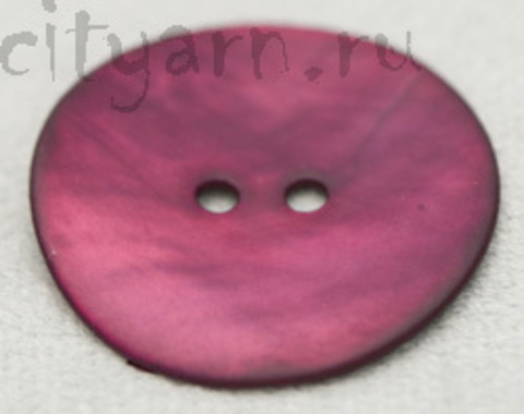 Пуговица перламутровая матовая, с покрытием, фиолетово-розовая