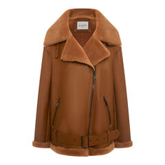 Дубленка на молнии с поясом