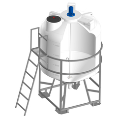Емкость ЦКТ 5000 с патрубком 110 мм белый в обрешетке с лестницей с турбинной мешалкой ЭкоПром ФМ/ЦКТ 5000 л. вертикальная конусообразная (2012x2012x3400см;0кг;Белый) - арт.557818
