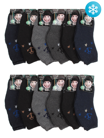 C35-2 носки детские утепленные (12 шт.), цветные