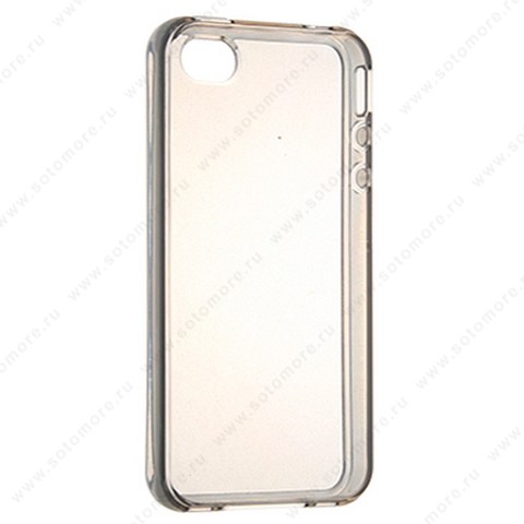 Накладка силиконовая для Apple iPhone 4s/ 4 жесткий прозрачная (тонированый)