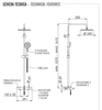 REMER EQ34A8MPUFM25NO Душевая система для ванны термостатическая верхний душ круглый 25см elegance