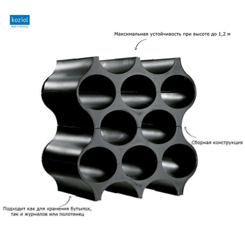 Подставка для бутылок SET-UP, чёрная