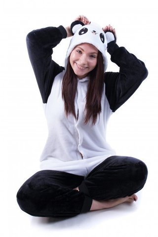 Kigurumi Веселая Панда. Дефект: синие разводы на белом