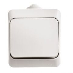 Schneider Electric Белый Выключатель 1-клавишный IP44 открытая установка 17771