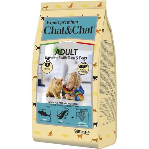 Chat&Chat Expert Premium Сухой корм со вкусом тунца и горохом для взрослых кошек 14 кг